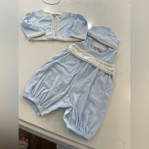Charming Light Blue Kids Matching Set with White Accents
